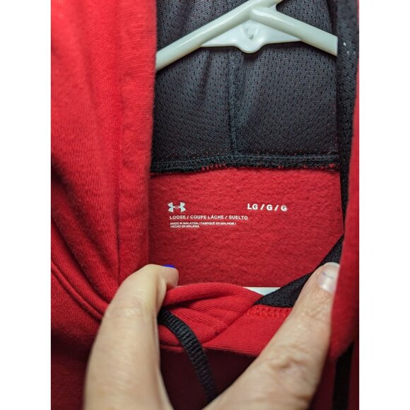 Under Armour Mens Red Hoodie Size Large Loose - Picture 9 of 15